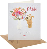 Boofle with Vase of Flowers Gran Birthday Card