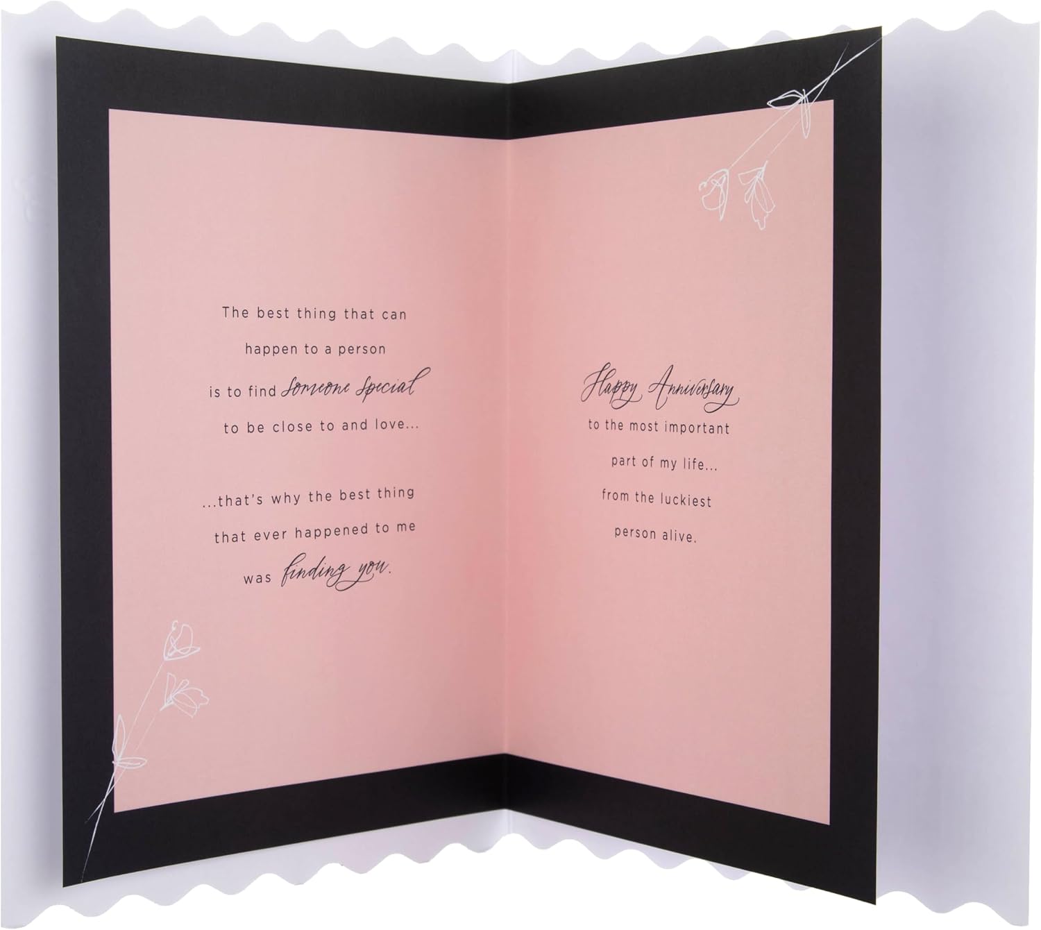 Gold Heart & Pink Flowers Wife Anniversary Card