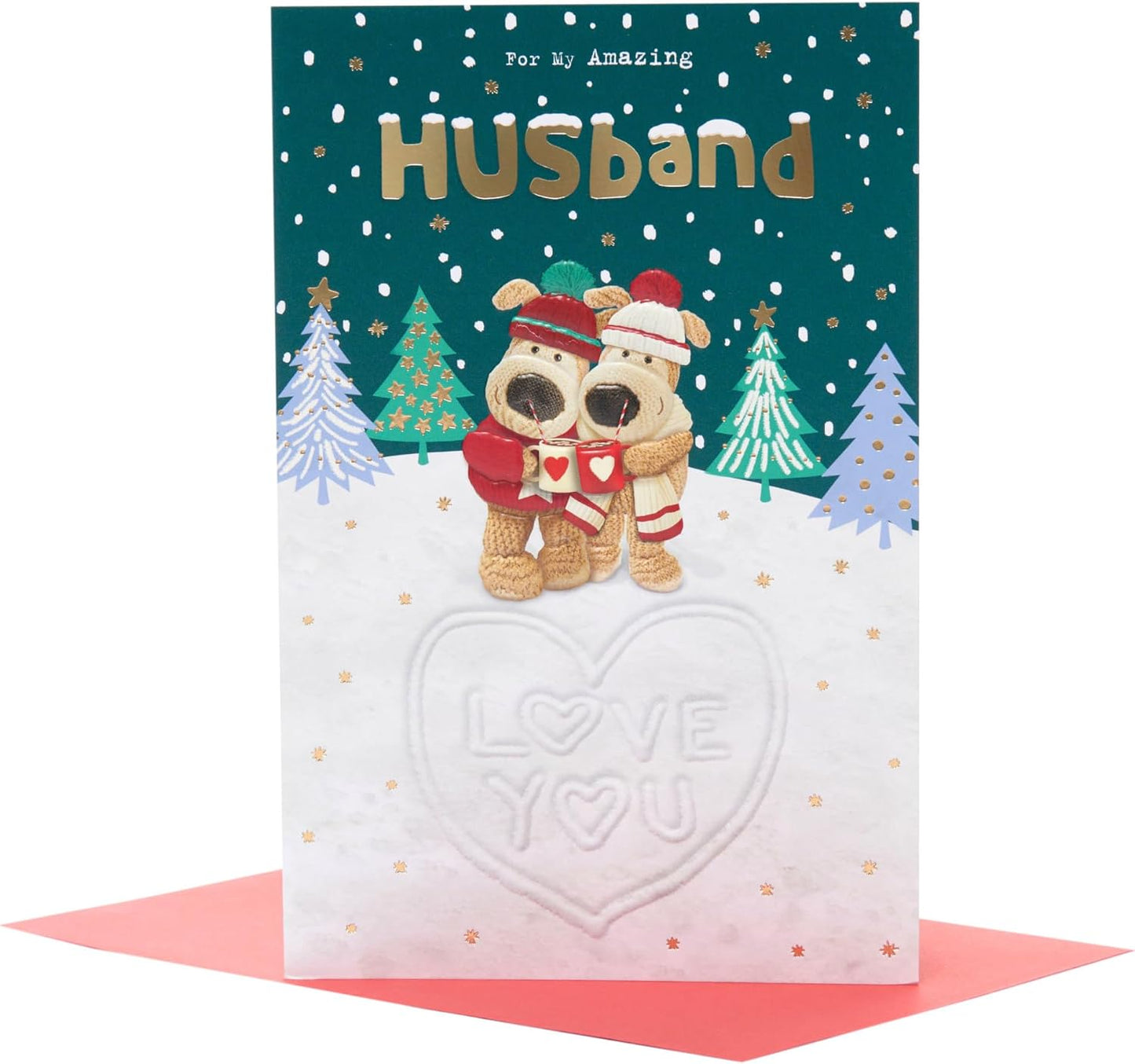 Boofles with Mugs Cute Design Husband Christmas Card
