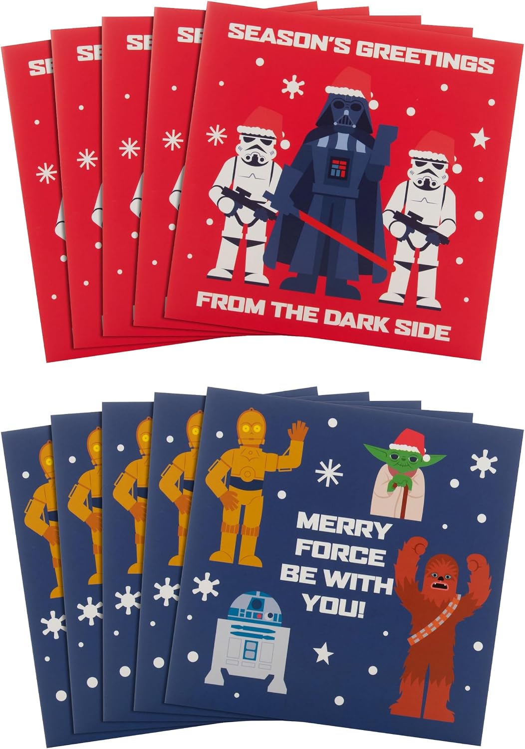Star Wars in 2 Iconic Designs Pack of 10 Christmas Cards