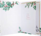 Traditional Fireplace and Robin Design Mum Christmas Card