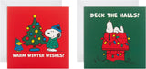 PEANUTS SNOOPY Pack of 10 in 2 Cute Designs Christmas Cards