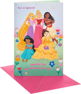 Princesses Design Daughter 3 Fold Birthday Card with Activity Inside