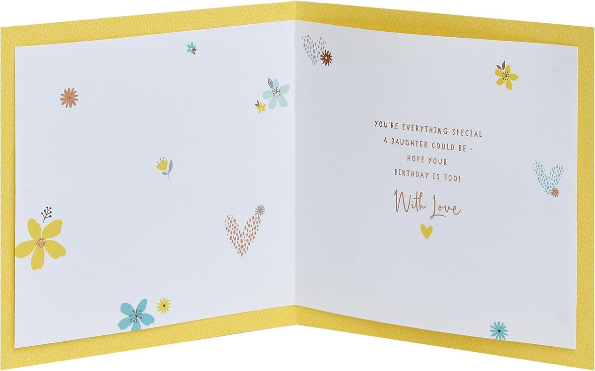 Flowers & Heart Design Daughter Birthday Card