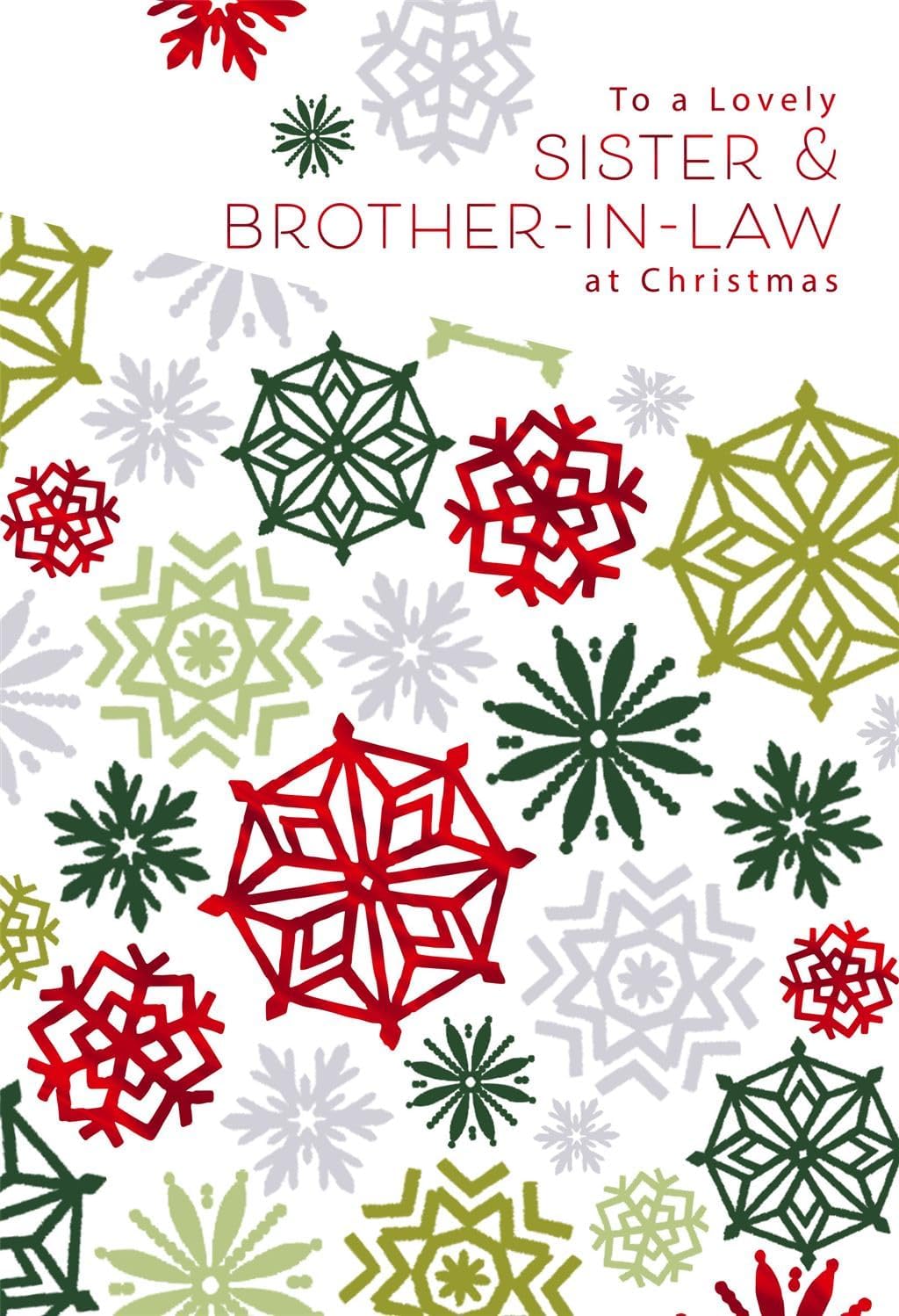 Snowflake Pattern Sister & Brother In Law Christmas Card