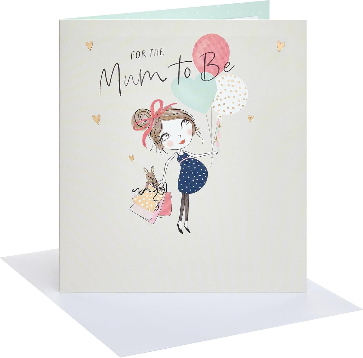 Lady with Balloons Congratulations Mum To Be Card