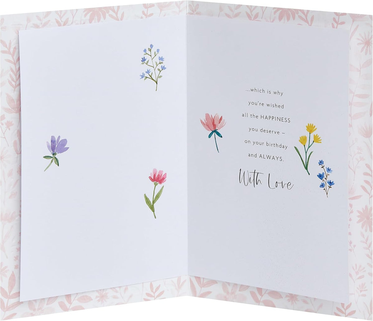 Floral Design With Panel Mum Birthday Card From Son