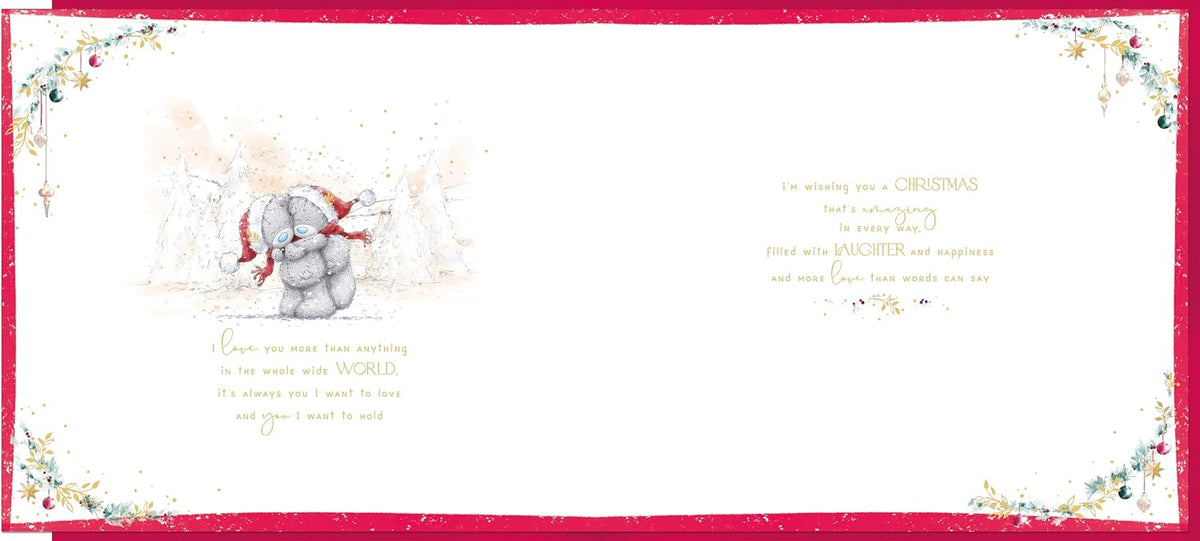 Bears In Scarves And Hats Wonderful Wife Large Luxury Boxed Christmas Card