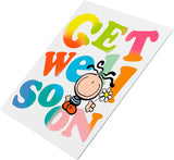 Character with Flower Get Well Soon Card