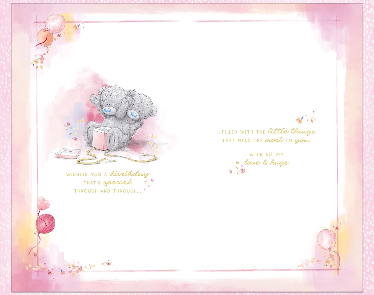 Bears Drinking Tea 'For My Beautiful Wife' Luxury Birthday Day Card With Bow