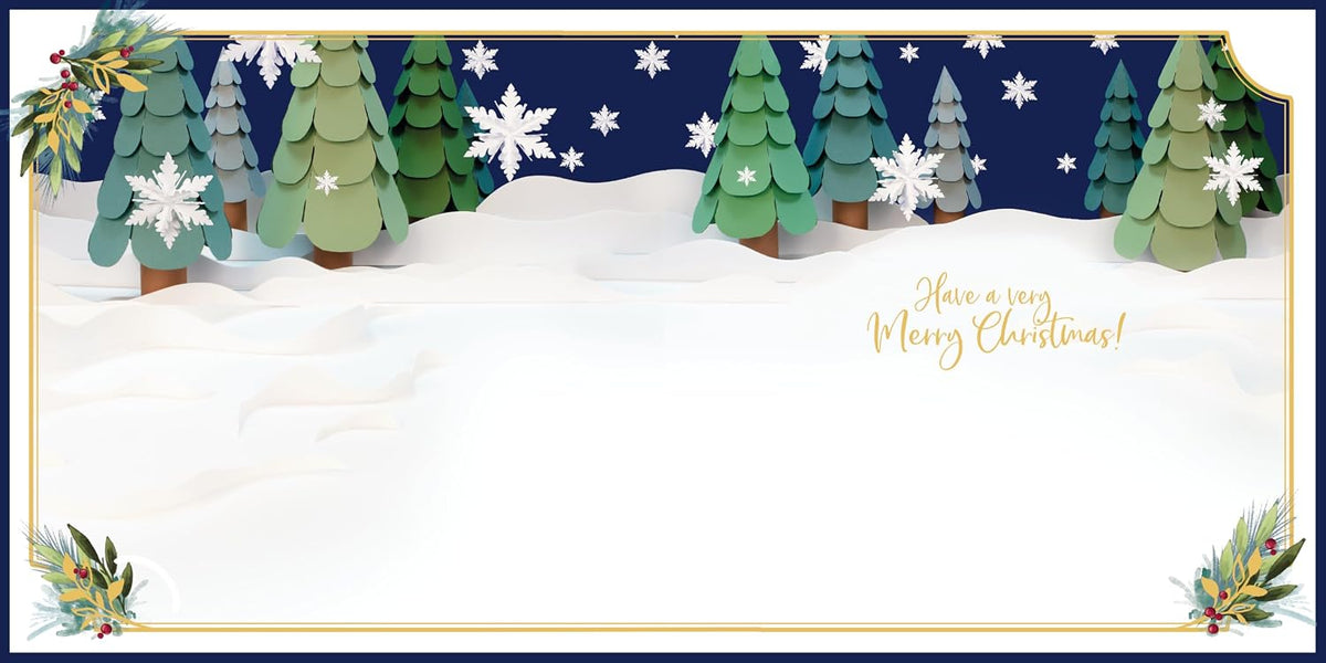 Bear With Wreath Luxury 3D Christmas Card