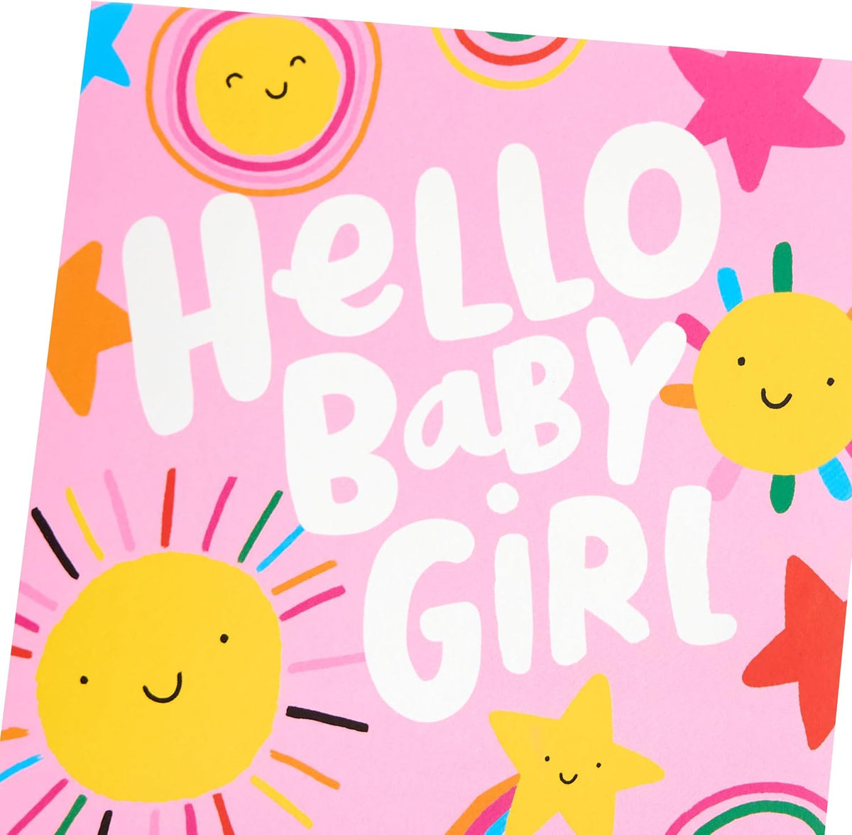 Bright Pink Design New Baby Girl Birth Congratulations Card