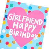 Hearts & Spots Design Girlfriend Birthday Card