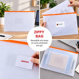 Pack of 12 A3 Clear Zippy Bags with White Zip