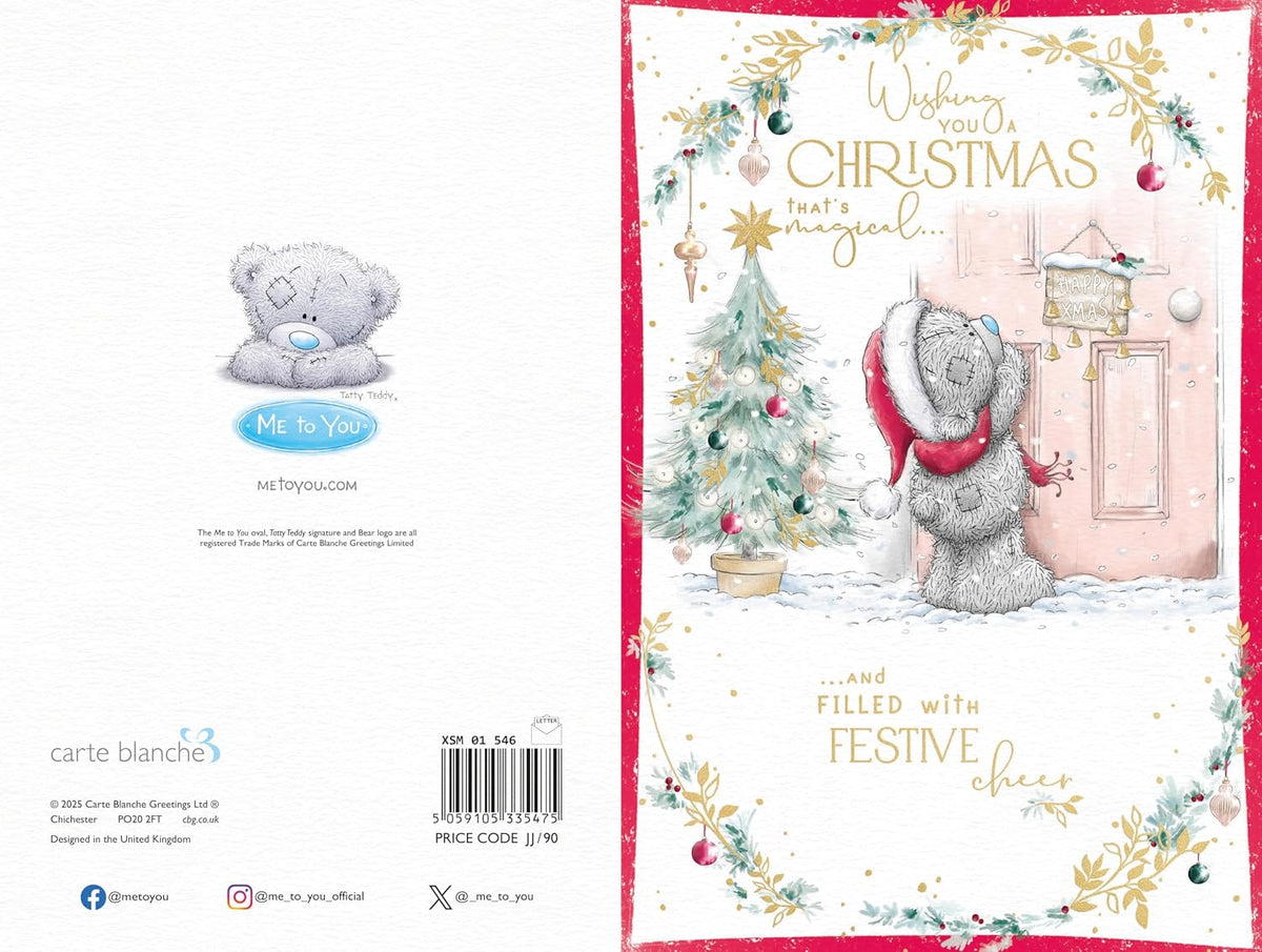 Bear Knocking At Door Christmas Card