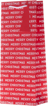 Festive Design Pack of 3, Red, Silver and Gold Christmas Bottle Gift Bags