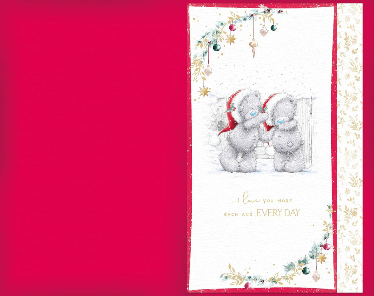 Bears Sit Snuggled Together In A Blanket In The Snow Special Husband Handmade Christmas Card