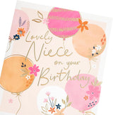 Hand Drawn Balloon Design Niece Birthday Card