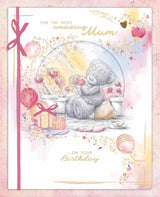 Bear Sat On Plant Pot With Flowers Handmade Mum Birthday Card