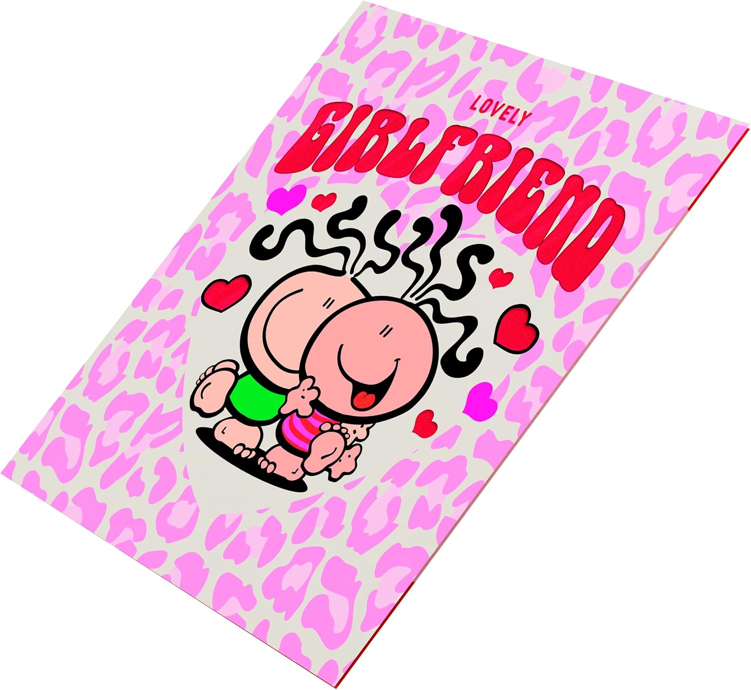 Couple with Leopardprint Design Girlfriend Birthday Card