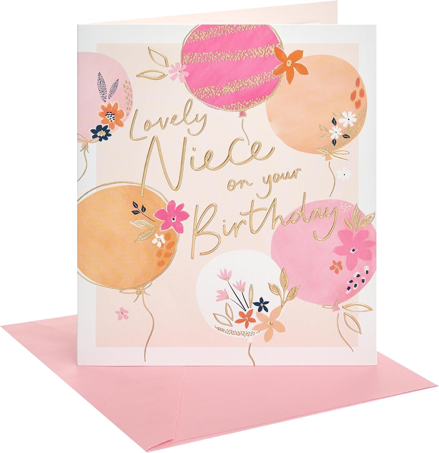 Hand Drawn Balloon Design Niece Birthday Card