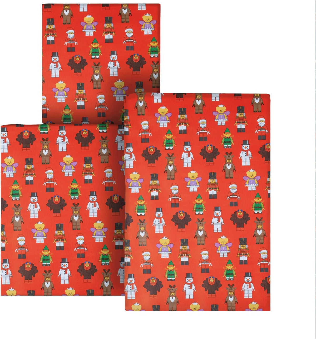 LEGO Minifigure Multipack 12m 3 x 4M Rolls Christmas Wrapping Paper
