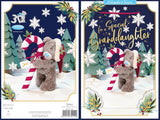 Bear With Candy Cane Special Granddaughter 3D Christmas Keepsake Card