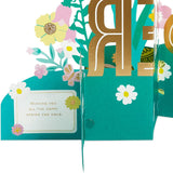 Paper Wonder Displayable Jumbo Easter Card or Centerpiece (Fold Pop Up Easter Eggs and Flowers)