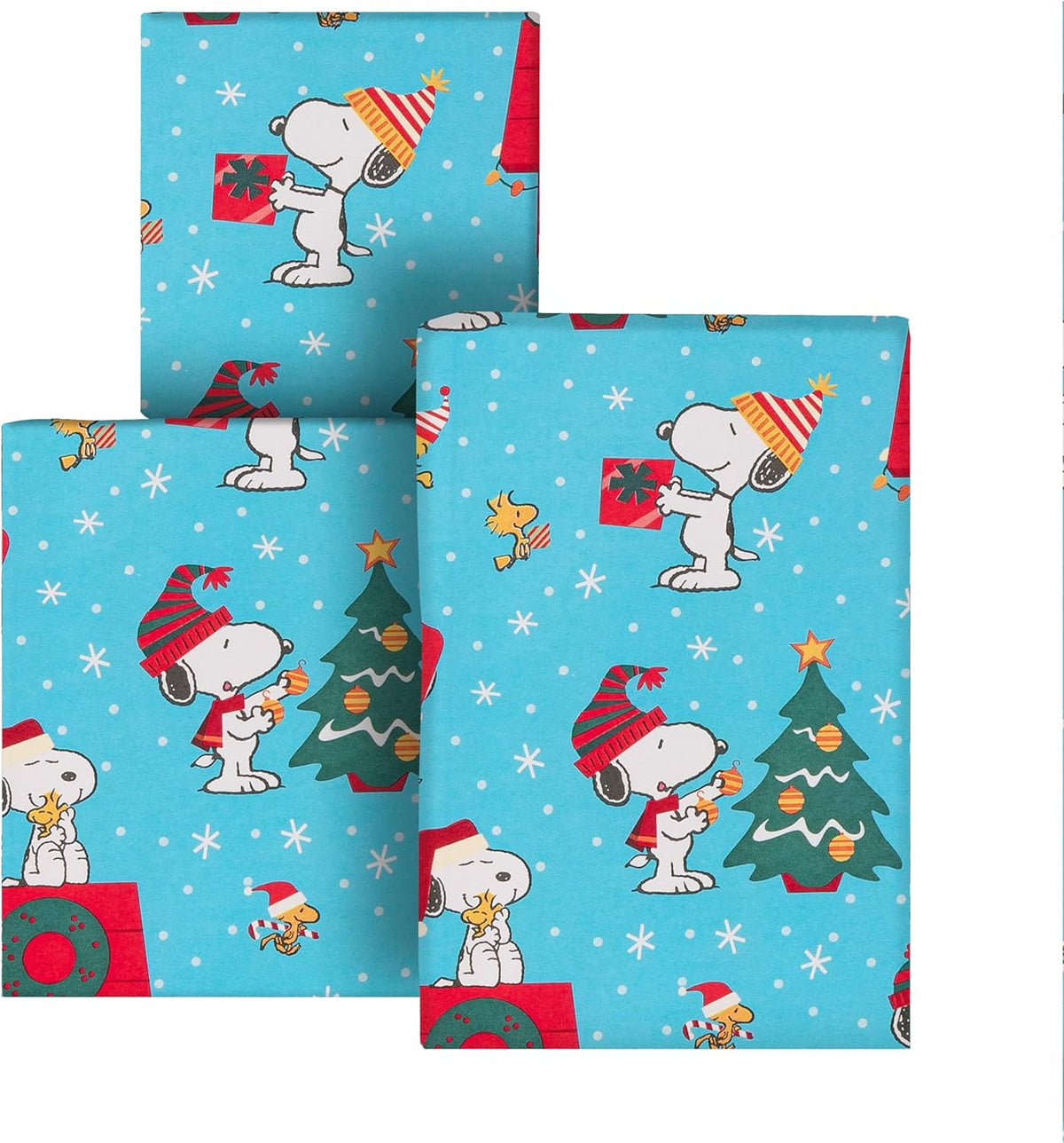 Peanuts, Snoopy & Woodstock Pack of 3 Christmas 6m Wrapping Paper