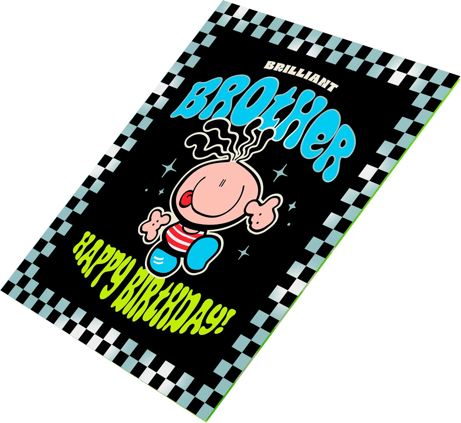Character with Tongue Out Design Brother Birthday Card