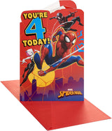 Marvel Spiderman Pop Up Design 4th Birthday Card