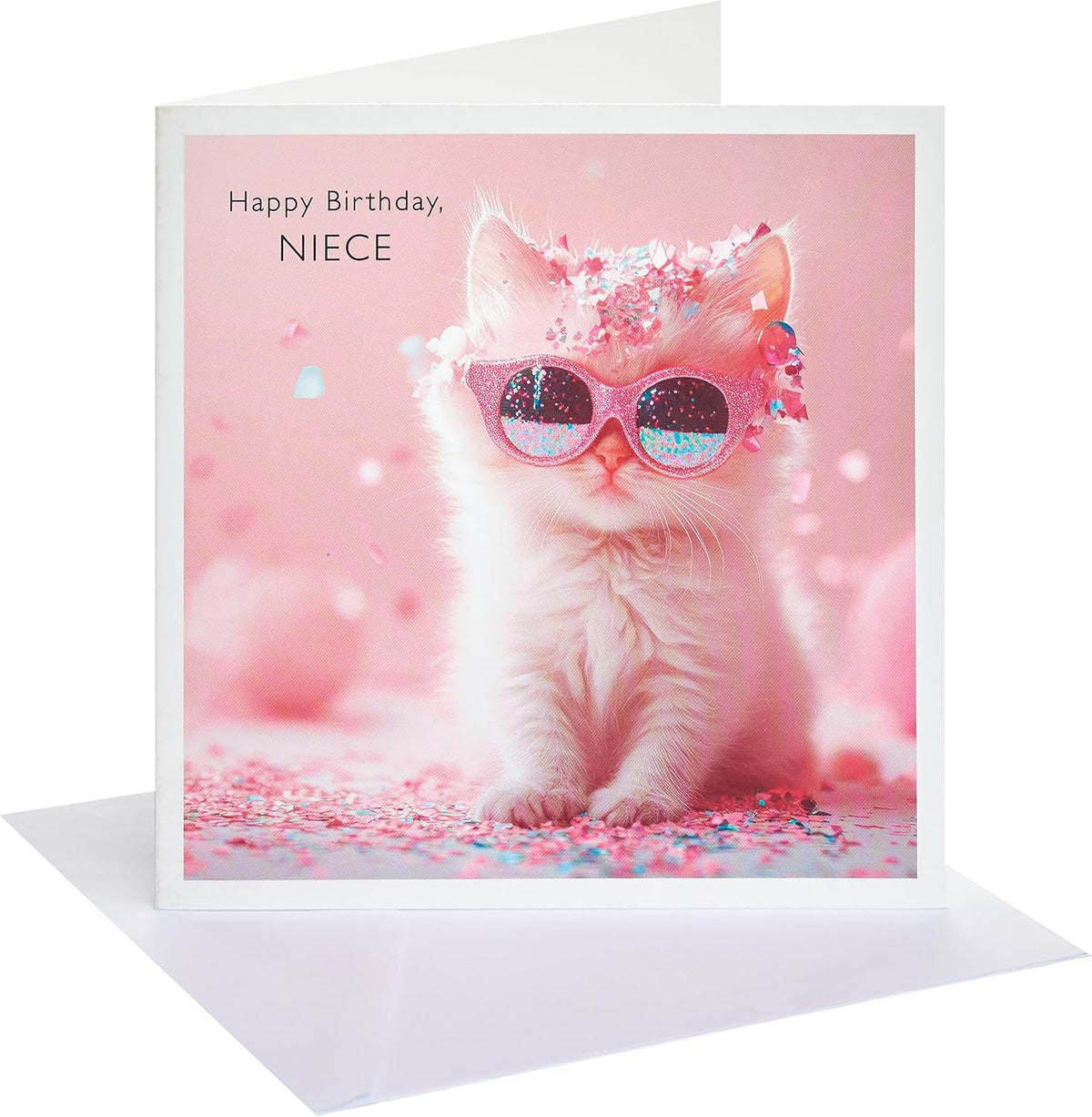 Cat with Glasses Niece Birthday Card