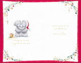 Bears Sit Snuggled Together In A Blanket In The Snow Special Husband Handmade Christmas Card