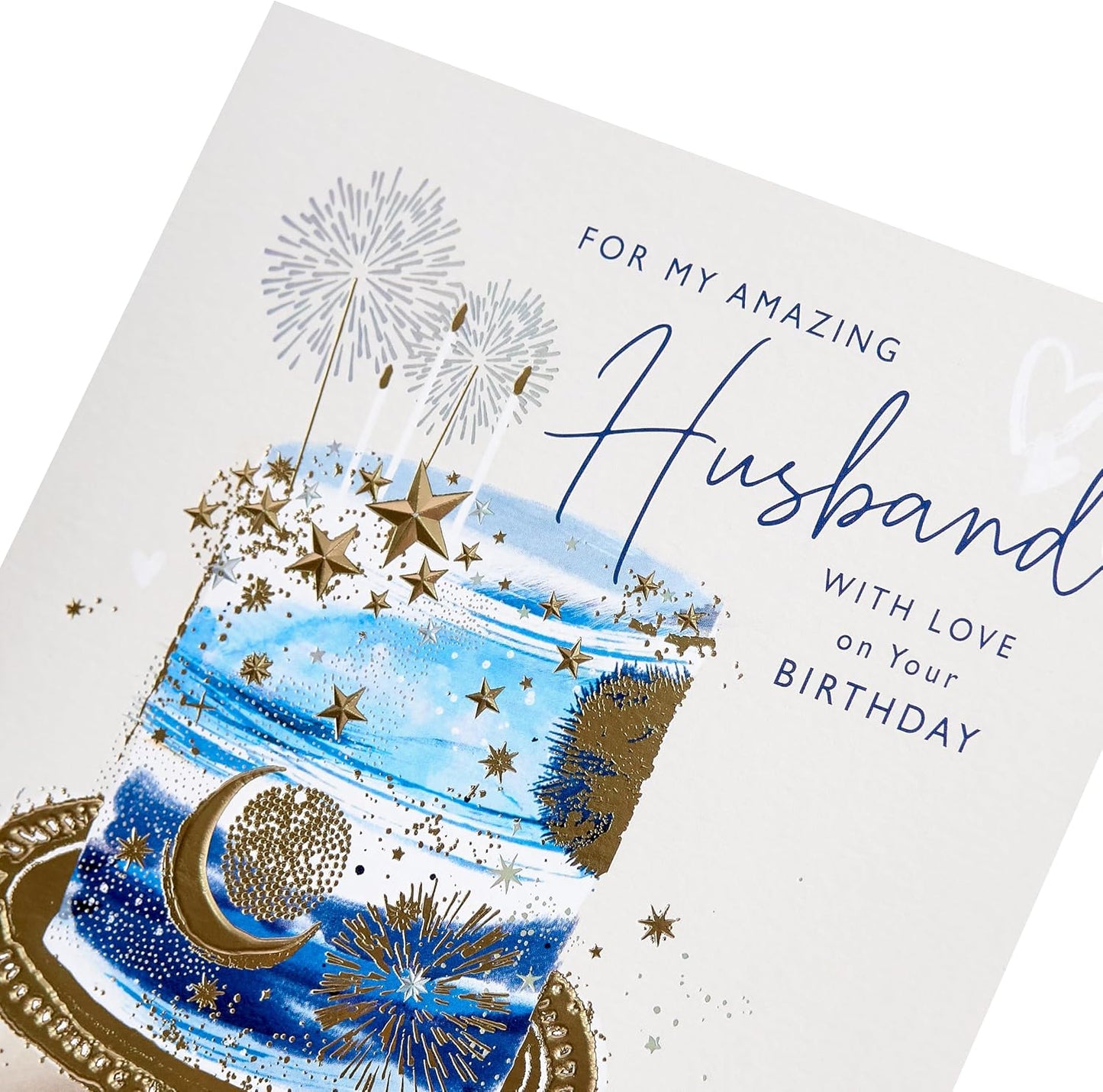 Cake with Sparklers Design Husband Birthday Card