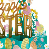 Paper Wonder Displayable Jumbo Easter Card or Centerpiece (Fold Pop Up Easter Eggs and Flowers)