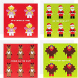 Lego Classroom 20 Cards, 4  Designs Children Multipack Christmas Cards
