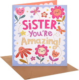 Sunflowers and Butterflies Design Sister Birthday Card