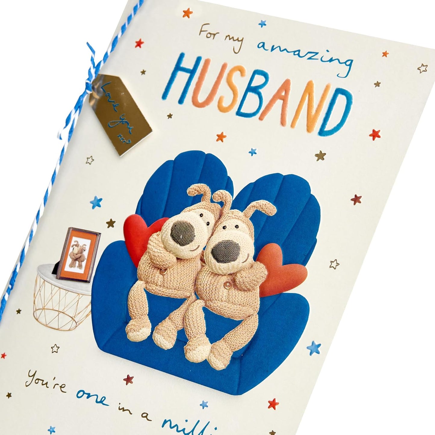 Boofles On Sofa Design Husband Birthday Card