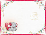 Bear Holding a Large Red Heart Shaped Present Amazing Boyfriend Christmas Card