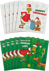 Dr. Seuss The Grinch Pack of 10 in 2 Fun Designs Christmas Cards