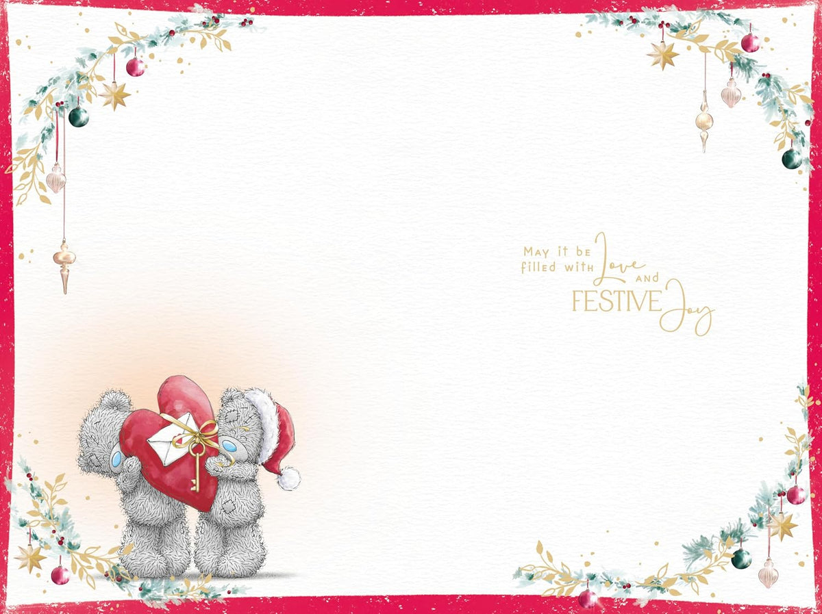 Bears Sat With Big Red Heart Fabulous Sister And Partner Christmas Card