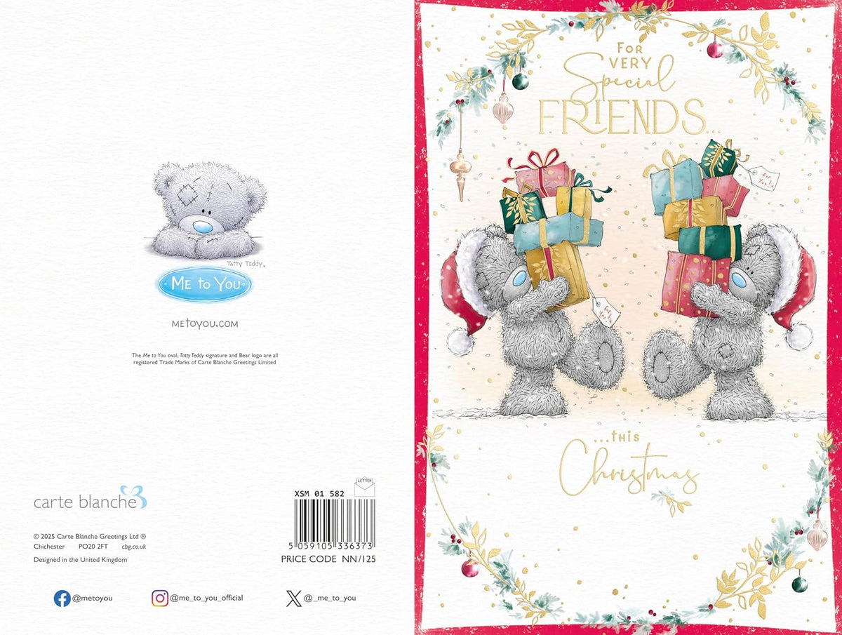 Bears Carrying Gifts Special Friends Christmas Card