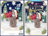 Bear Holding Red Heart An Amazing Boyfriend 3D Christmas Keepsake Card