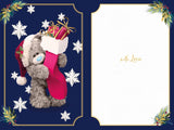 Bear Holding A Stocking Full Of Presents Special Nephew Photo Finish Christmas Card