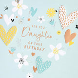 Flowers & Heart Design Daughter Birthday Card