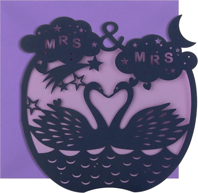 Shadow Press Laser Cut Mrs & Mrs, Multi Occasion Congratulations Card