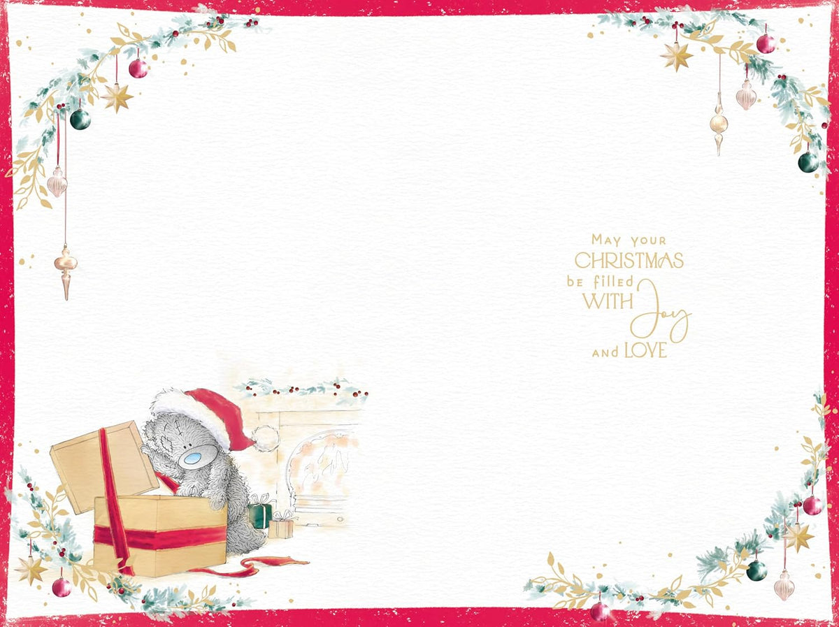 Bear Holding Up Present Wonderful Niece Christmas Card