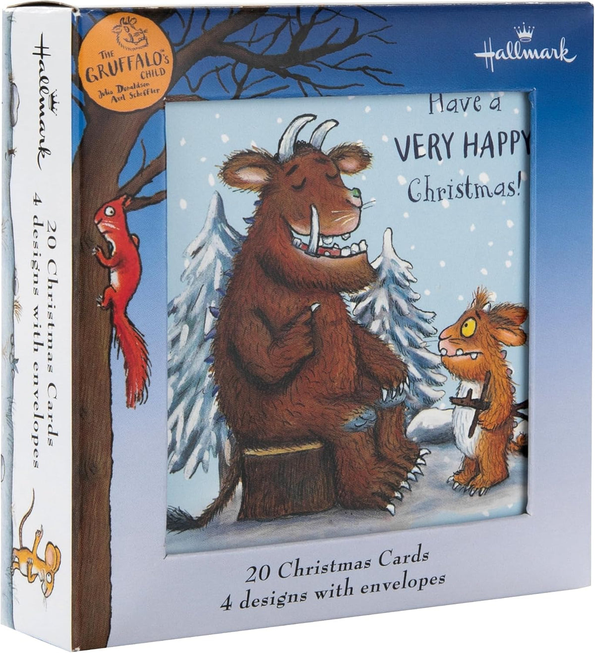 The Gruffalo Multipack Pack of 20 in 4 Designs Christmas Cards