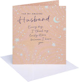 Moon and Stars Design Husband Birthday Card