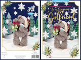 Bear Holding Mistletoe Gorgeous Girlfriend 3D Christmas Keepsake Card